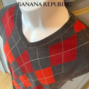 Banana Republic Luxury Blend Argyle Sweater Vest Size M